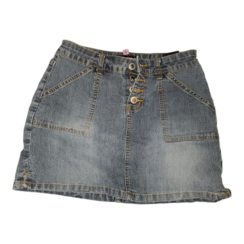 Bubble Gum denim mini skirt  light distress  size Juniors 3/4